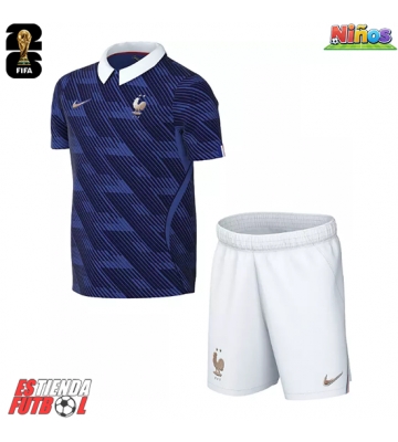 Francia Primera Equipación Niños Mundial 2026 Manga Corta (+ Pantalones cortos)
